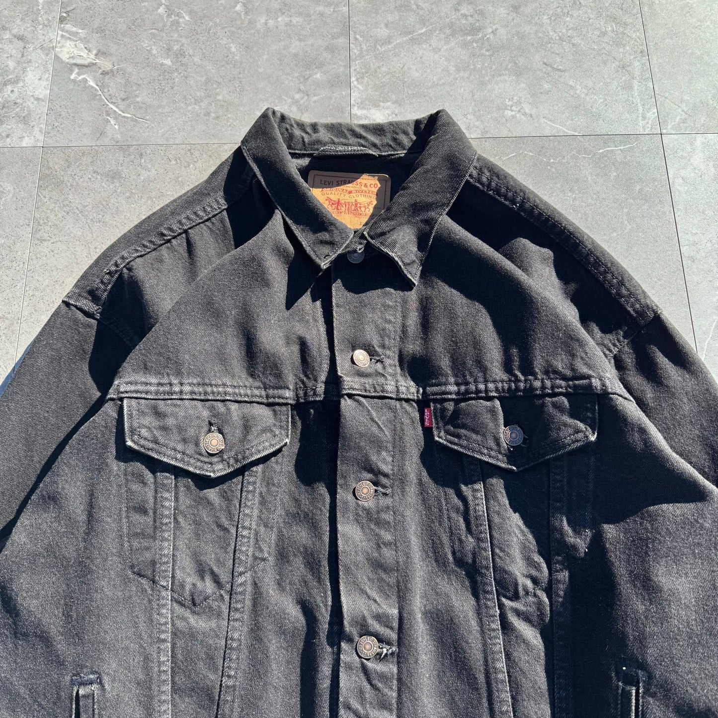 90s Levi's 70507-4159 Made in USA Black Denim Jacket KiiChain Clothing