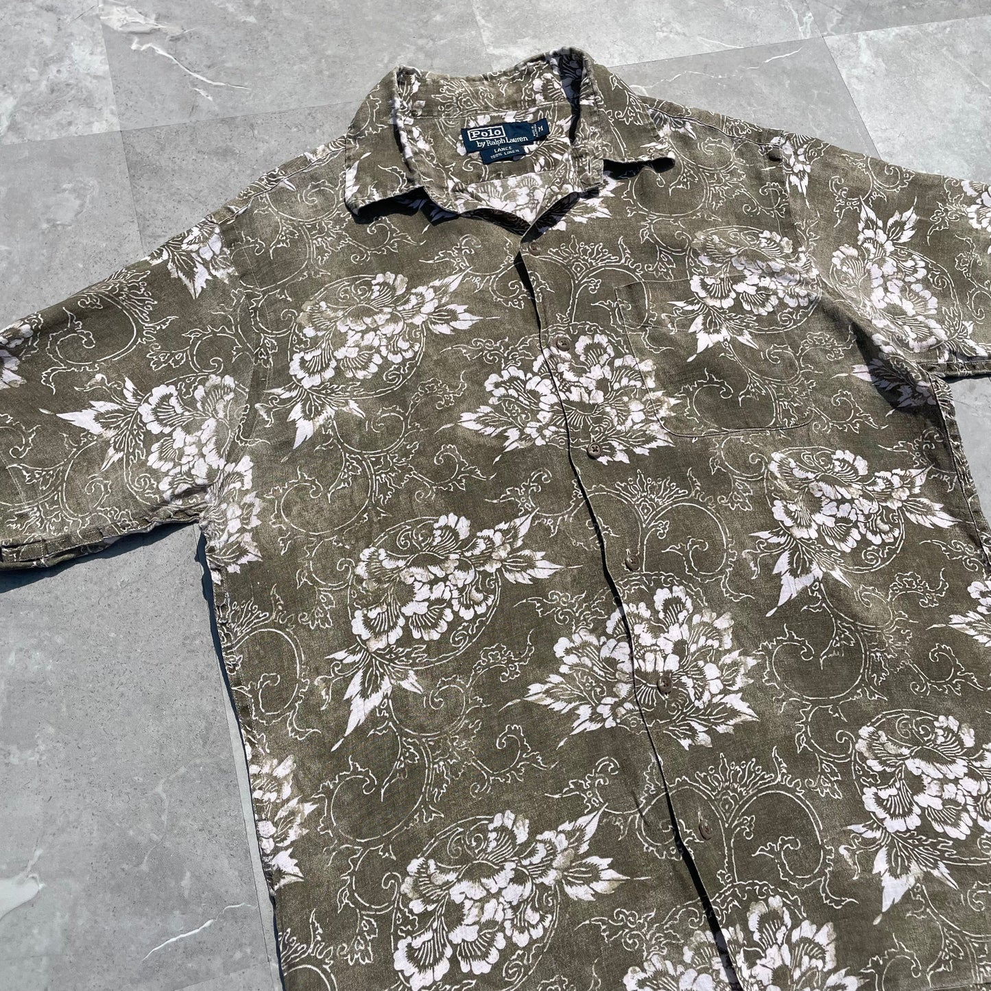 90s Ralph Lauren Lance Rare Paisley Linen Shirt (M) KiiChain Clothing