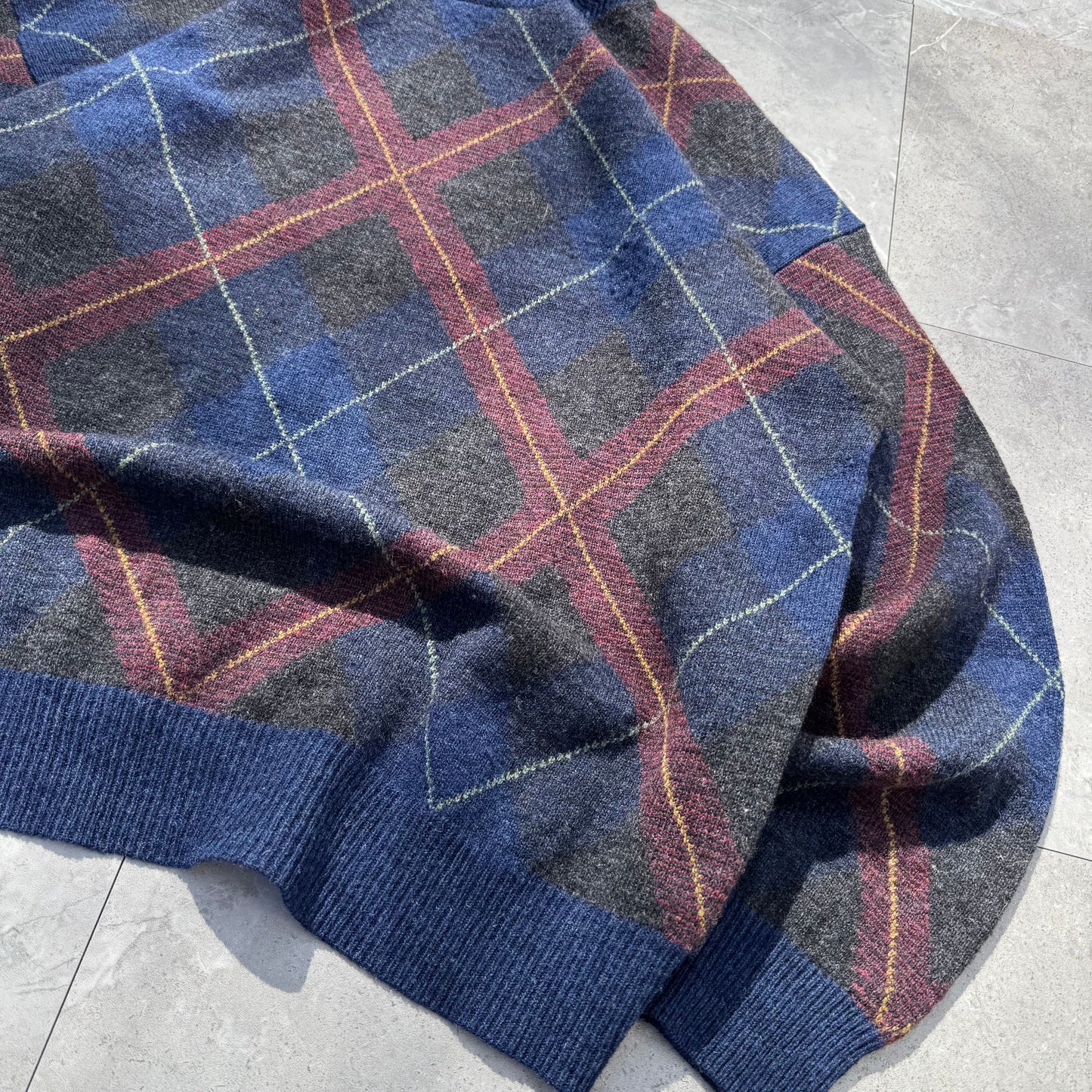 90s Nautica Wool Argyle Knit Sweater KiiChain Clothing