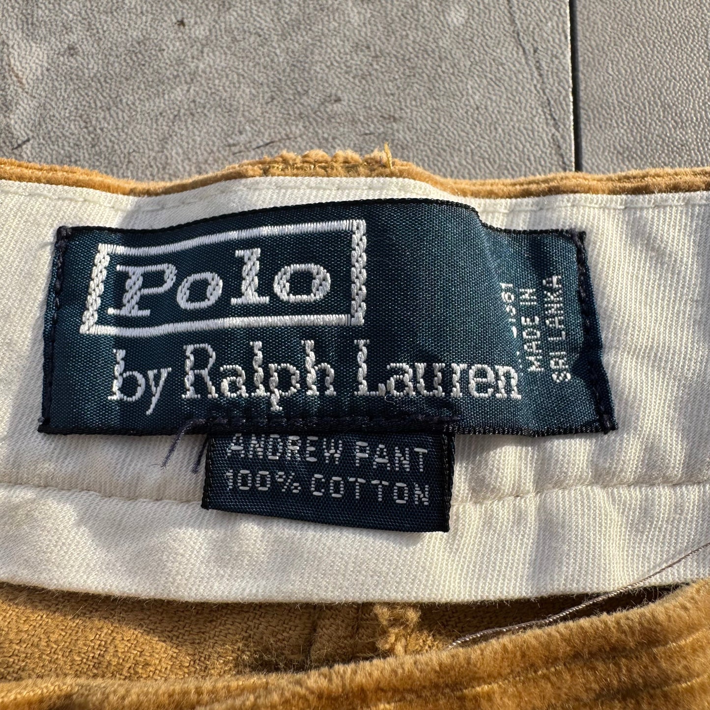 90s-00s Polo by Ralph Lauren Light Brown Corduroy Andrew Pants 36x30 KiiChain Clothing