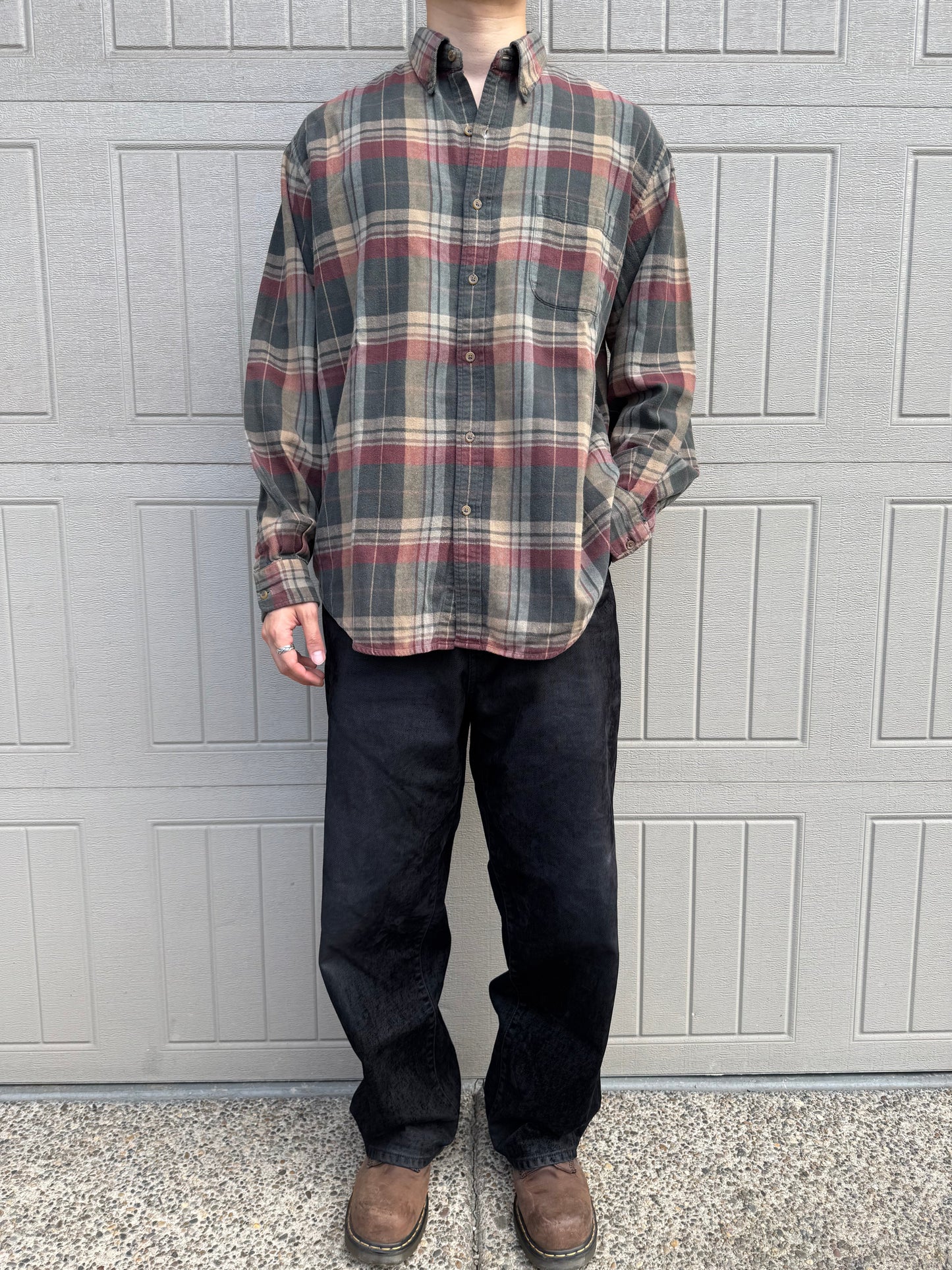 90s Lands' End Checkered Flannel Shirt KiiChain Clothing