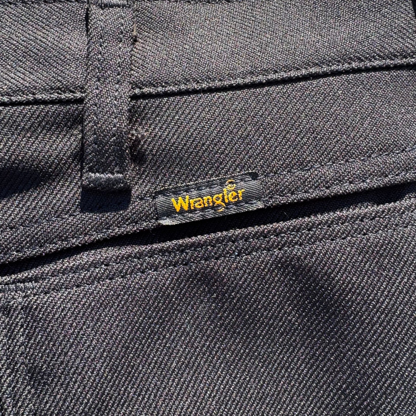 70s-80s Wrangler Made in USA Black Slacks 36x30 KiiChain Clothing
