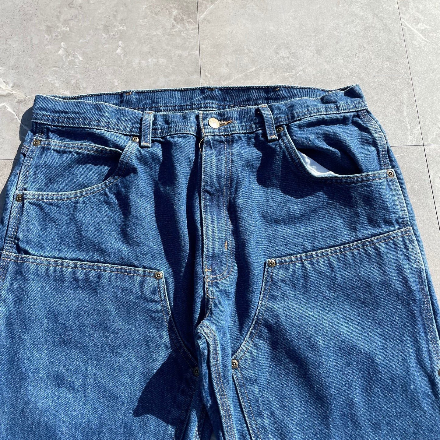 90s-00s KEY Double Knee Denim Work Pants 36x34 KiiChain Clothing