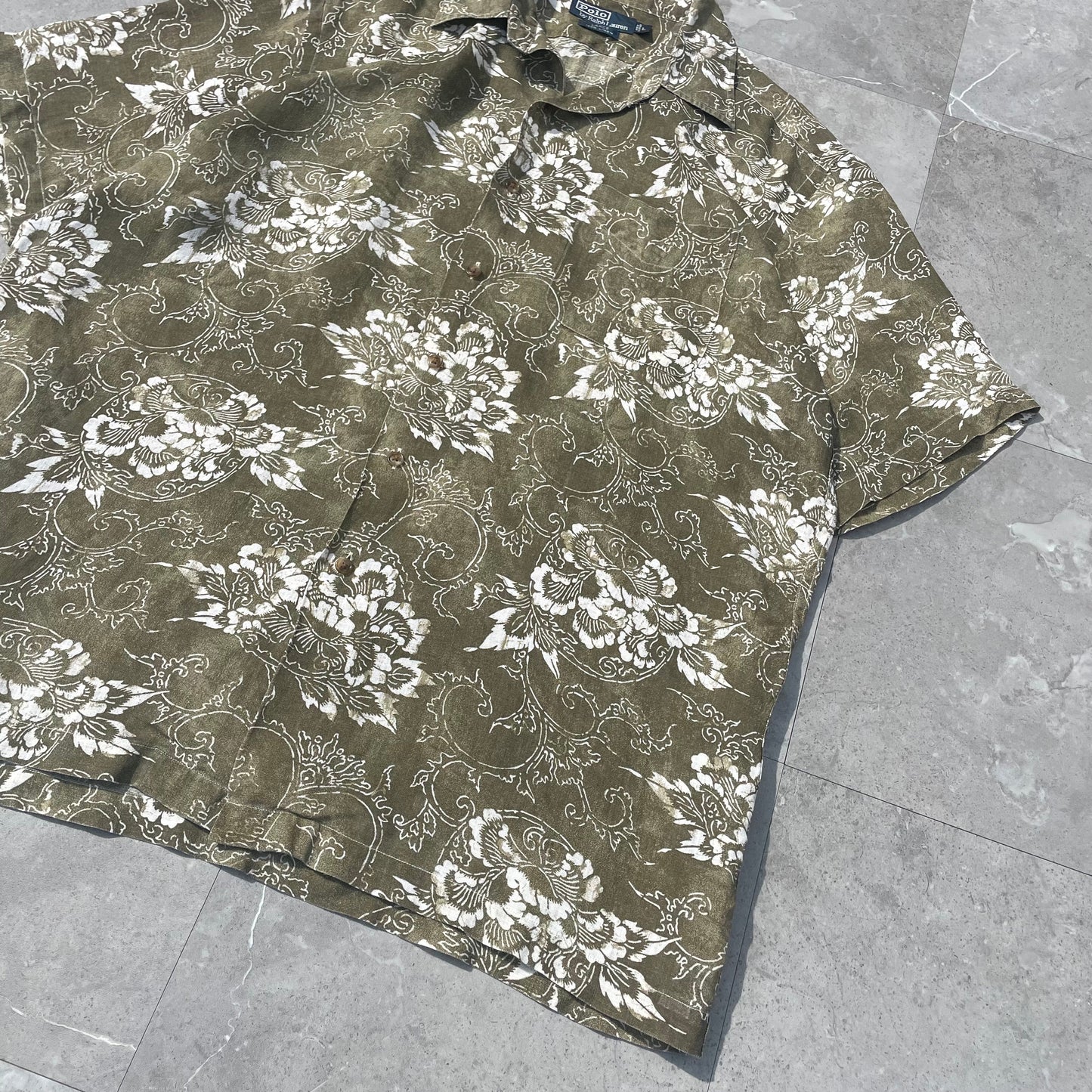 90s Ralph Lauren Lance Rare Linen Paisley Shirt (L) KiiChain Clothing