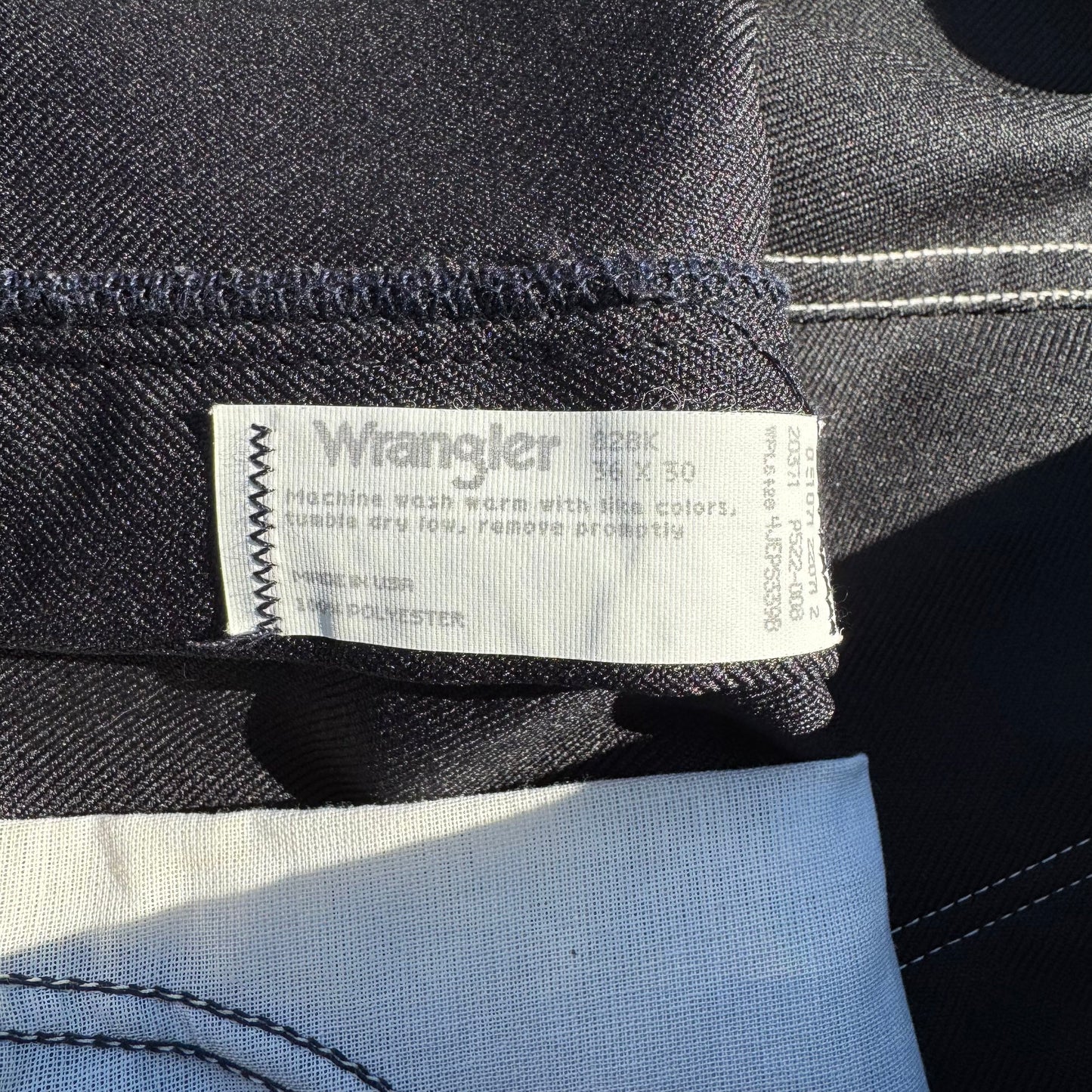 70s-80s Wrangler Made in USA Black Slacks 36x30 KiiChain Clothing