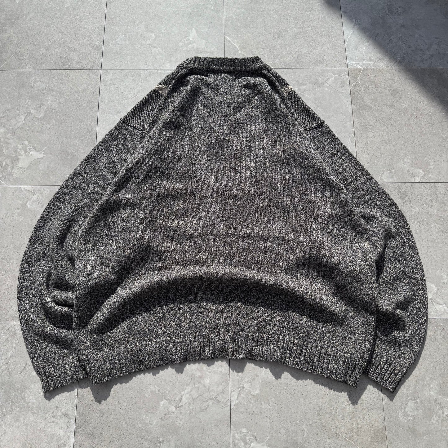 90s-00s Dockers Gray/Beige Checkered Cotton Knit