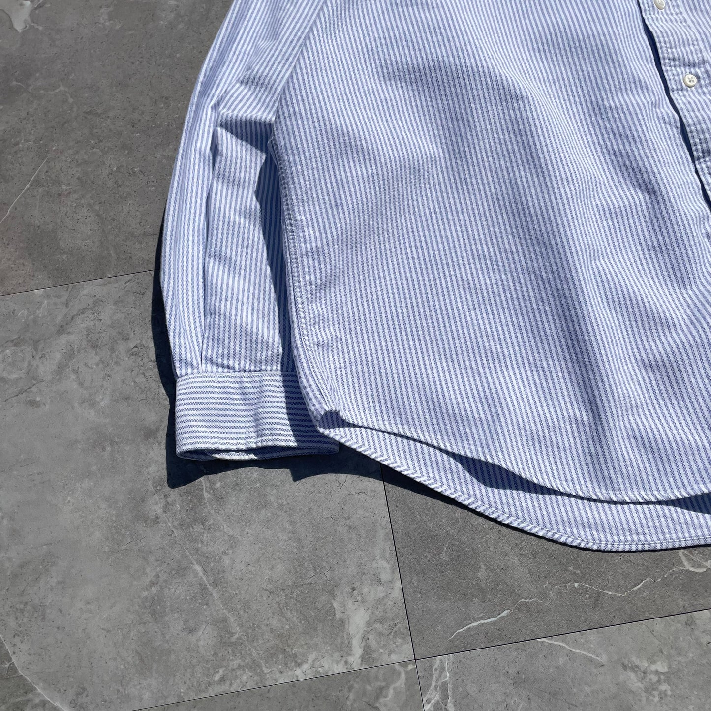 90s-00s Ralph Lauren “Big Shirt Blue Striped Shirt KiiChain Clothing