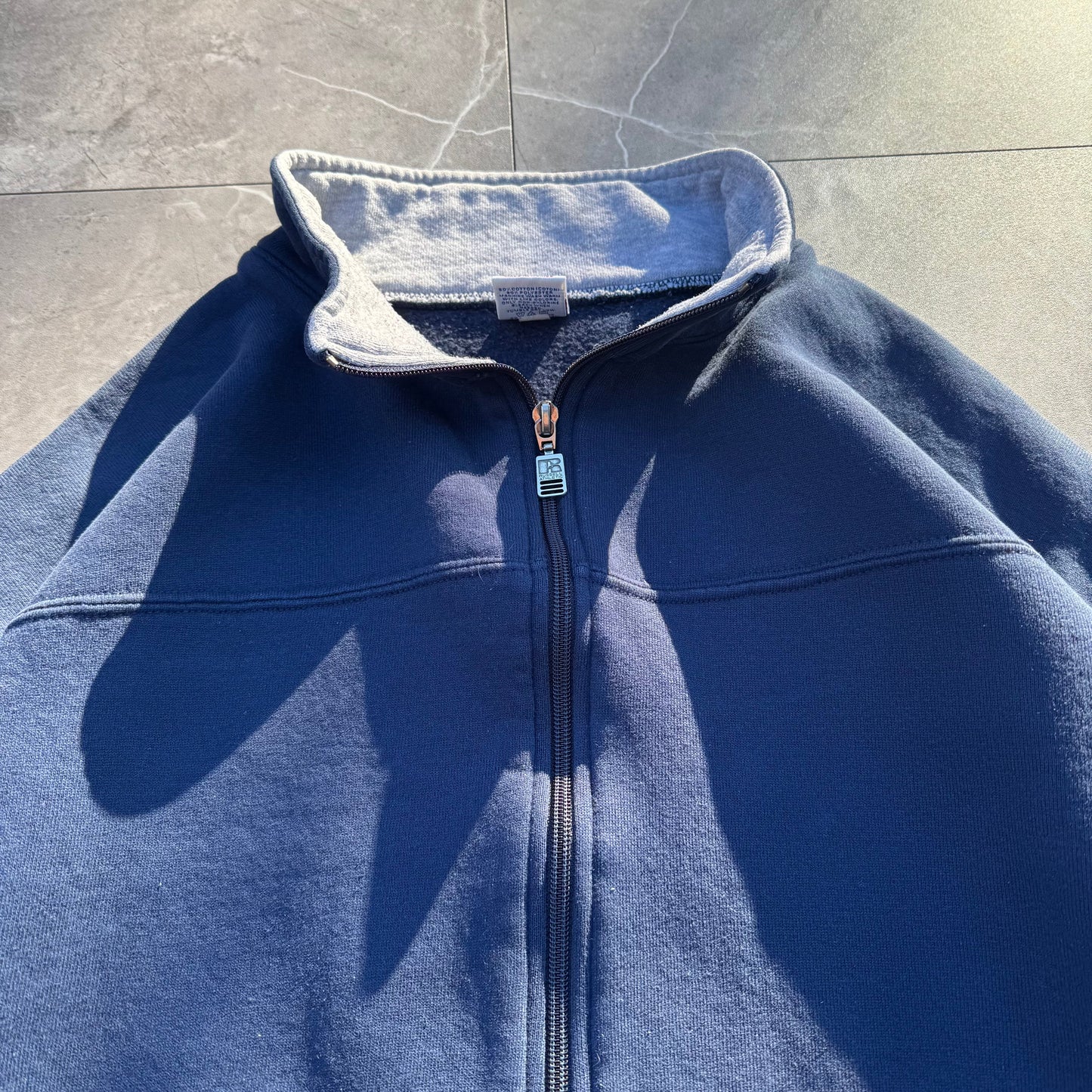 90s Russell Athletic Navy Zip-Up Sweatshirt Jacket KiiChain Clothing