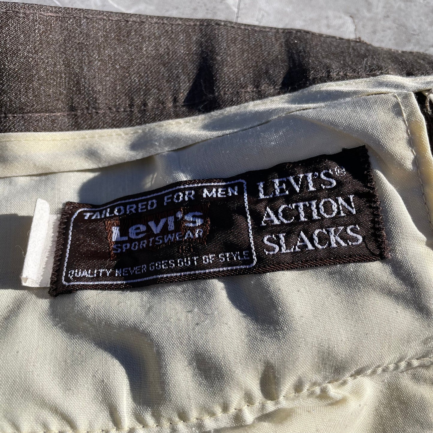80s Levi's Made in USA Brown Action Slacks KiiChain Clothing