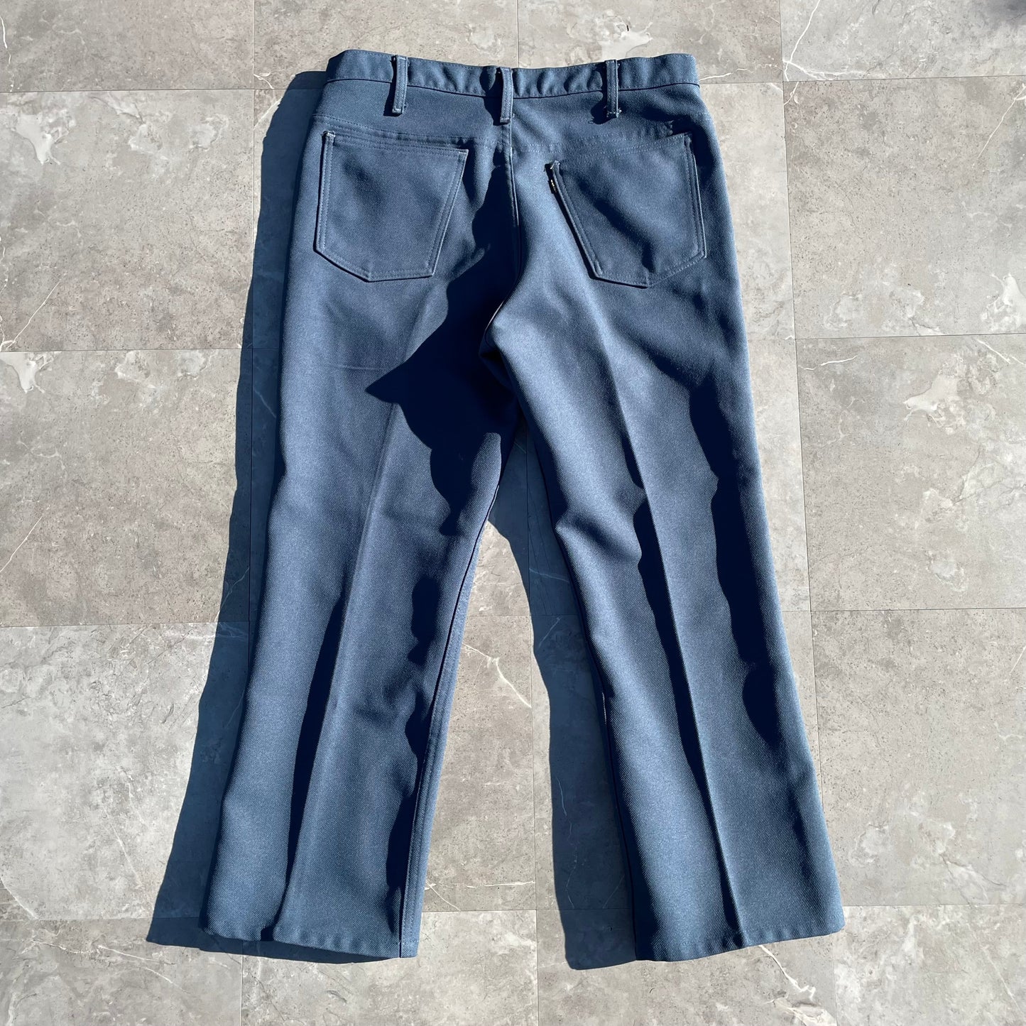80s Levi's 517 Made in USA Sta-Prest Blue Flared Slacks KiiChain Clothing