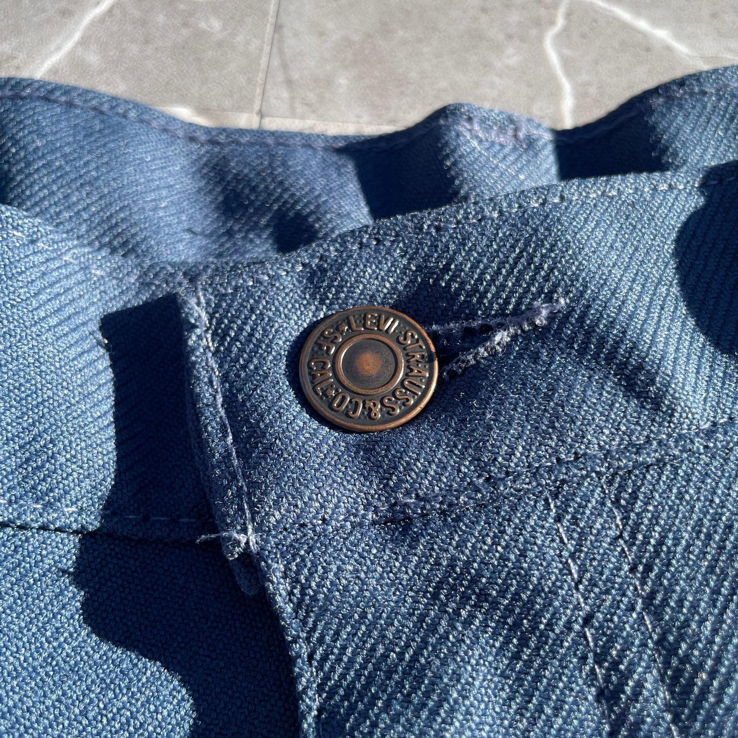 80s Levi's 517 Made in USA Sta-Prest Blue Flared Slacks KiiChain Clothing