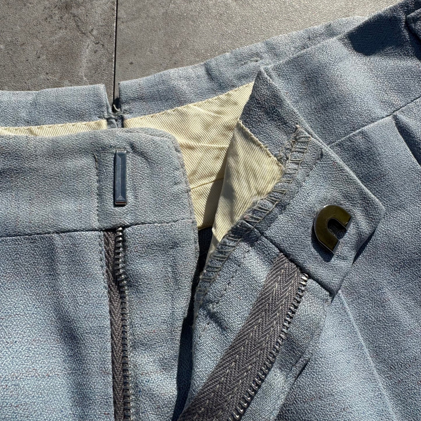 40s Unknown Light Blue Gabardine Slacks KiiChain Clothing
