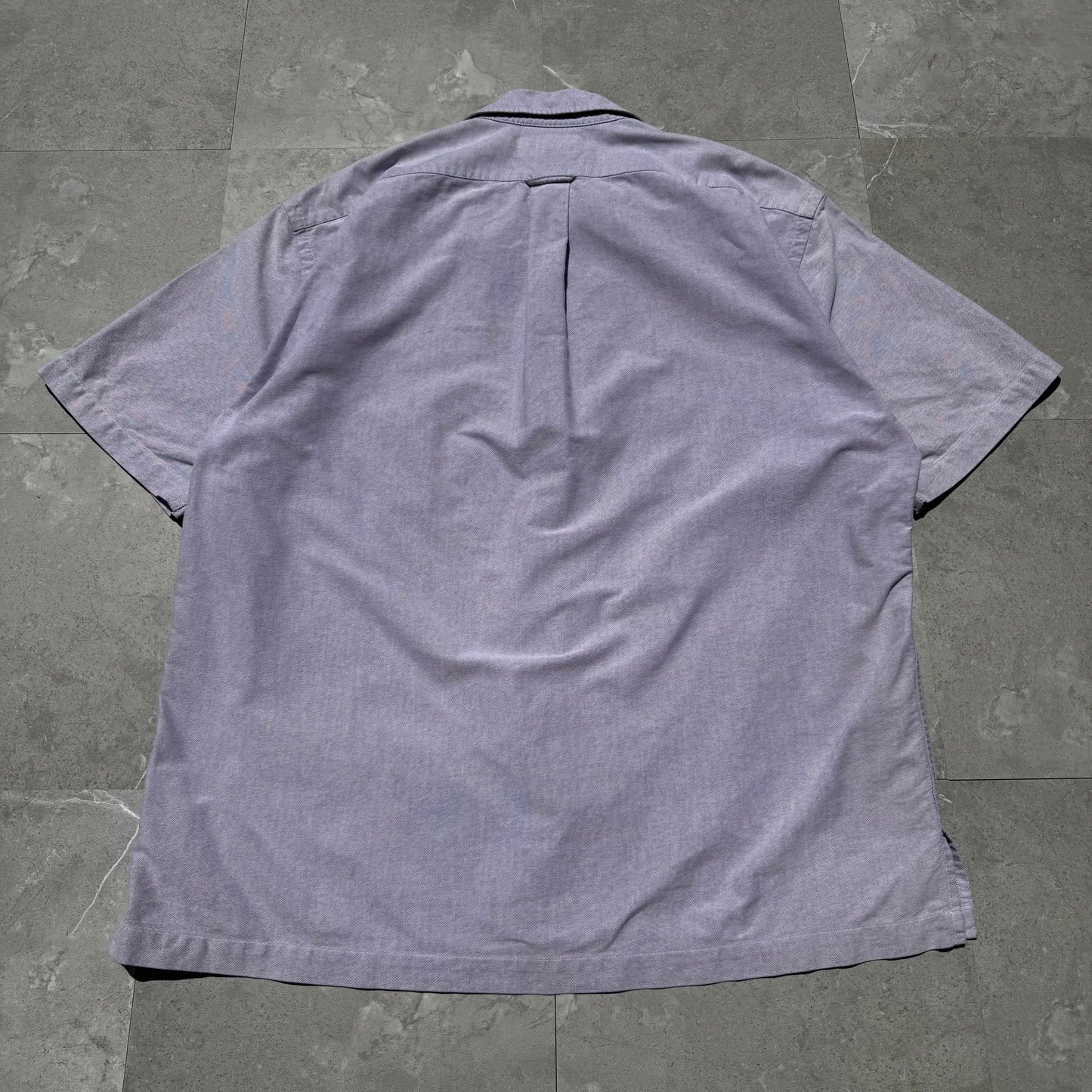 90s-00s Ralph Lauren Caldwell Purple Cotton Pocket Pony Open Collar Shirt KiiChain Clothing