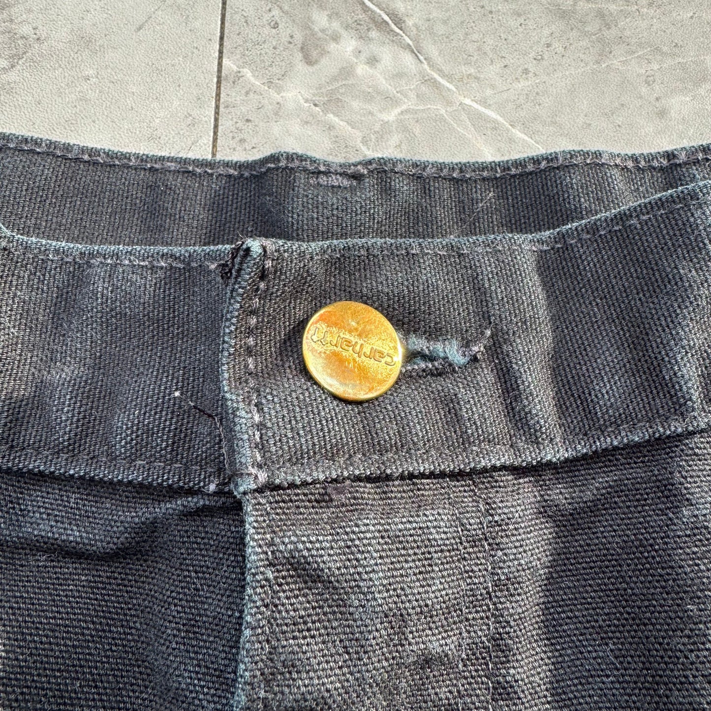90s Carhartt Made in USA Black Double Knee Work Pants 33x32 KiiChain Clothing