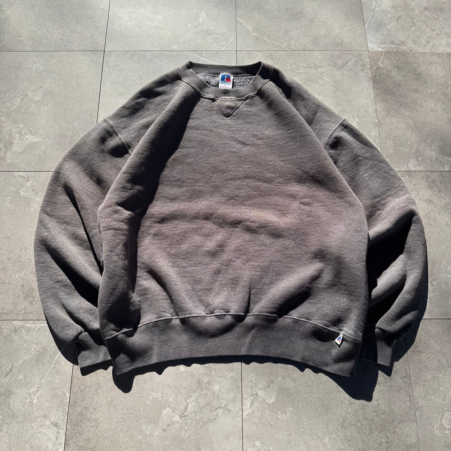 90s Russell Athletic Made in USA Blank Faded Gray Sweatshirt