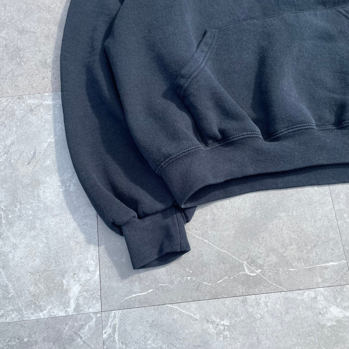 90s Russell Athletic Blank Black Hoodie KiiChain Clothing