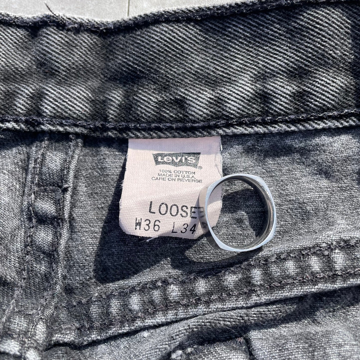 90s Levi's 545 Orange Tab Made in USA Black Denim 36x34 KiiChain Clothing
