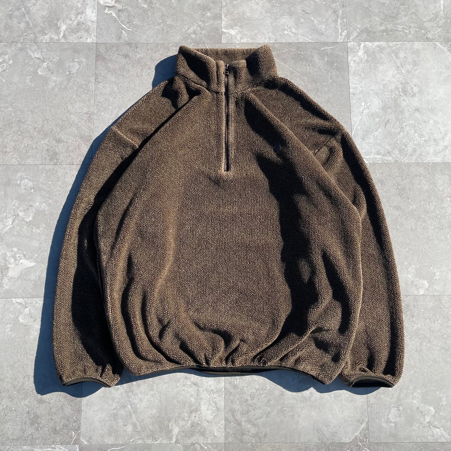90s Nautica Made in USA Brown Fleece Half-Zip Pullover