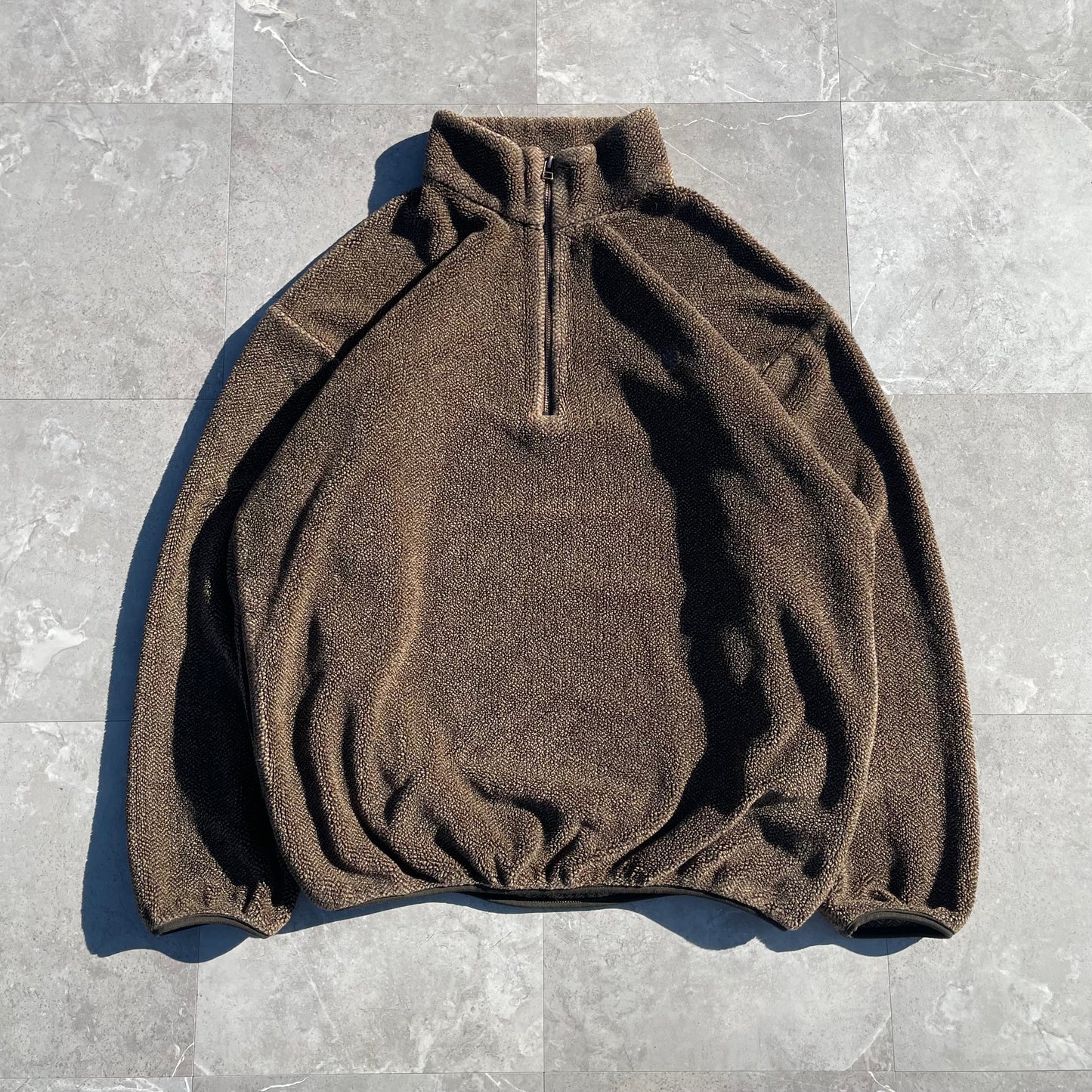 90s Nautica Made in USA Brown Fleece Half-Zip Pullover KiiChain Clothing
