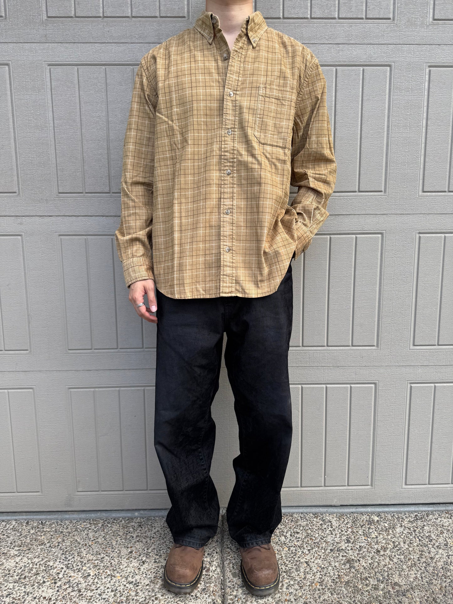 00s Eddie Bauer Corduroy Checkered Button Down Shirt KiiChain Clothing