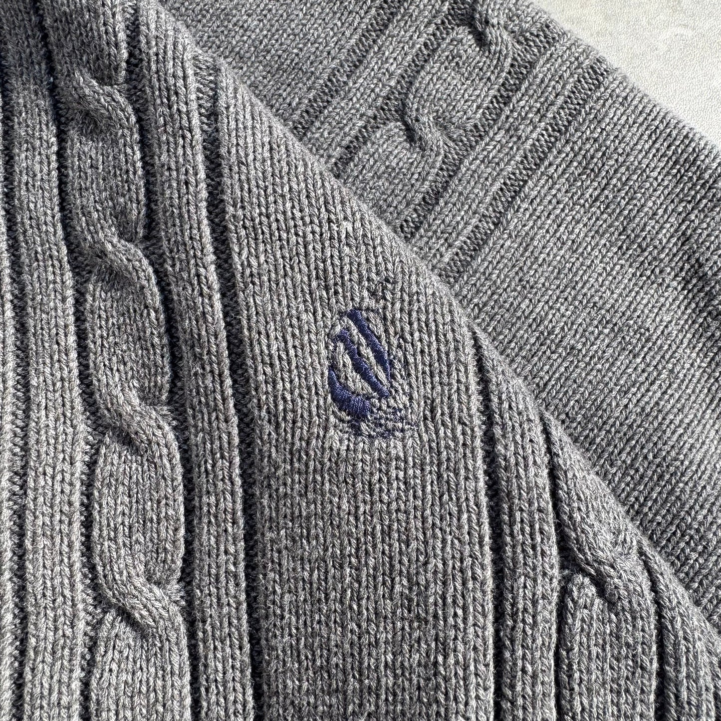 90s Nautica Gray Cable Knit Sweater KiiChain Clothing