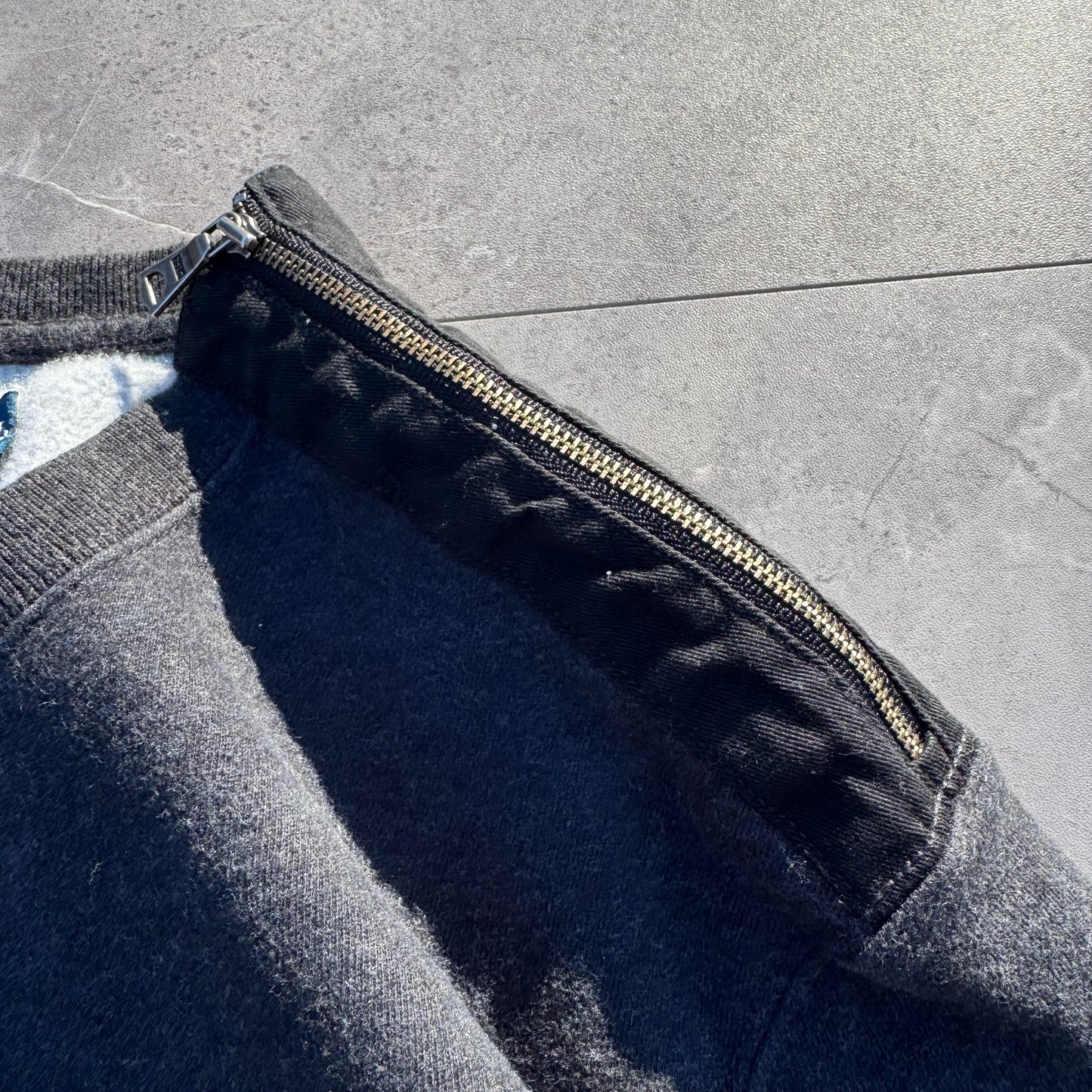 90s Polo by Ralph Lauren Dark Gray Shoulder Zip Sweatshirt