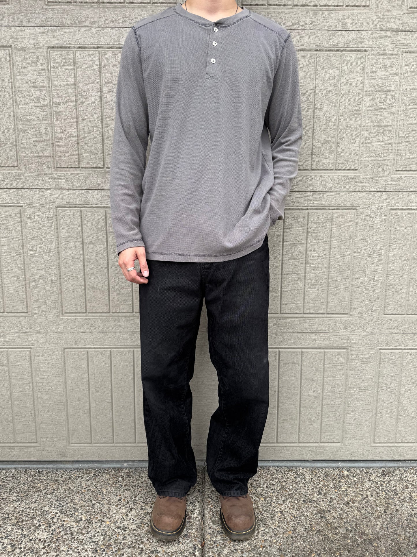 90s Stillwater Supply Co. Gray Henley Neck Long Sleeve Thermal
