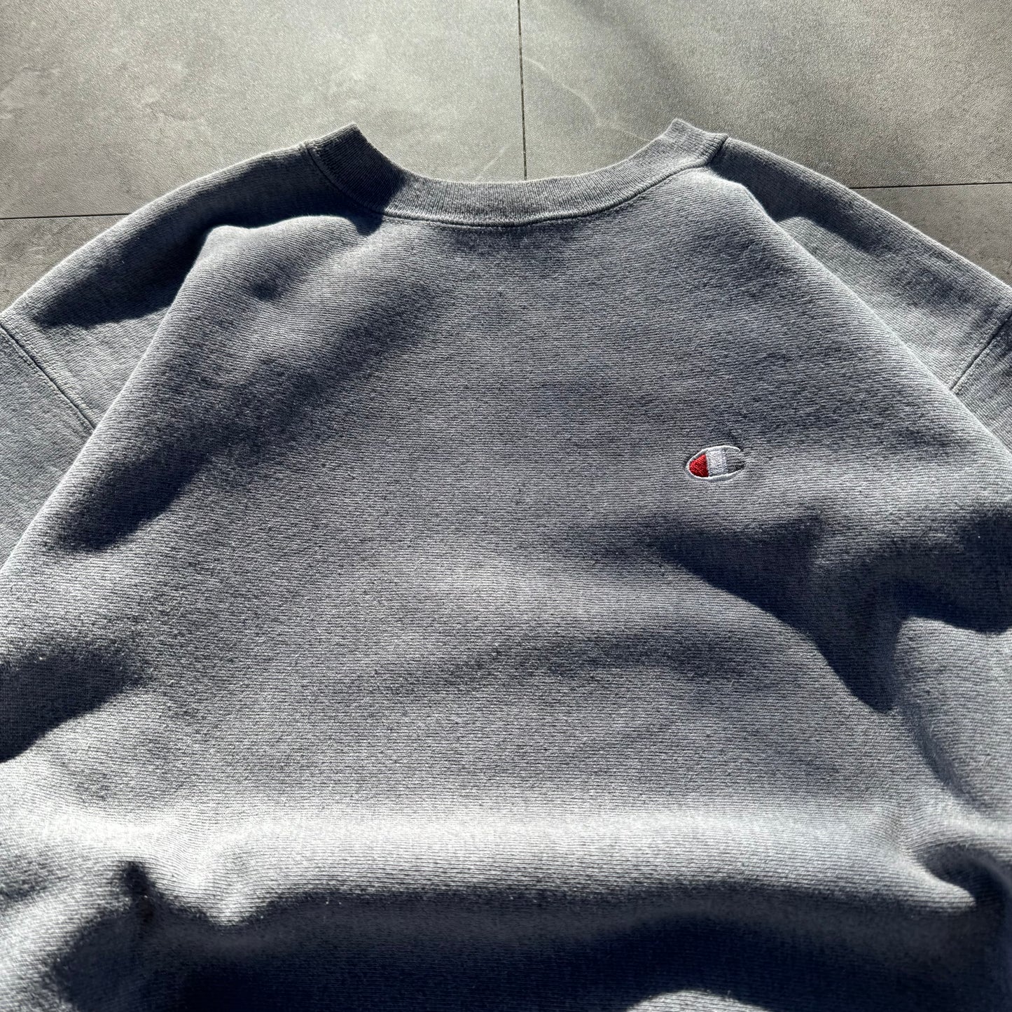 90s Champion Reverse Weave Gray White-Logo Sweatshirt