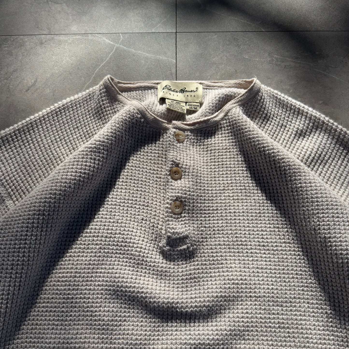 90s-00s Eddie Bauer Waffle Knit Thermal Henley
