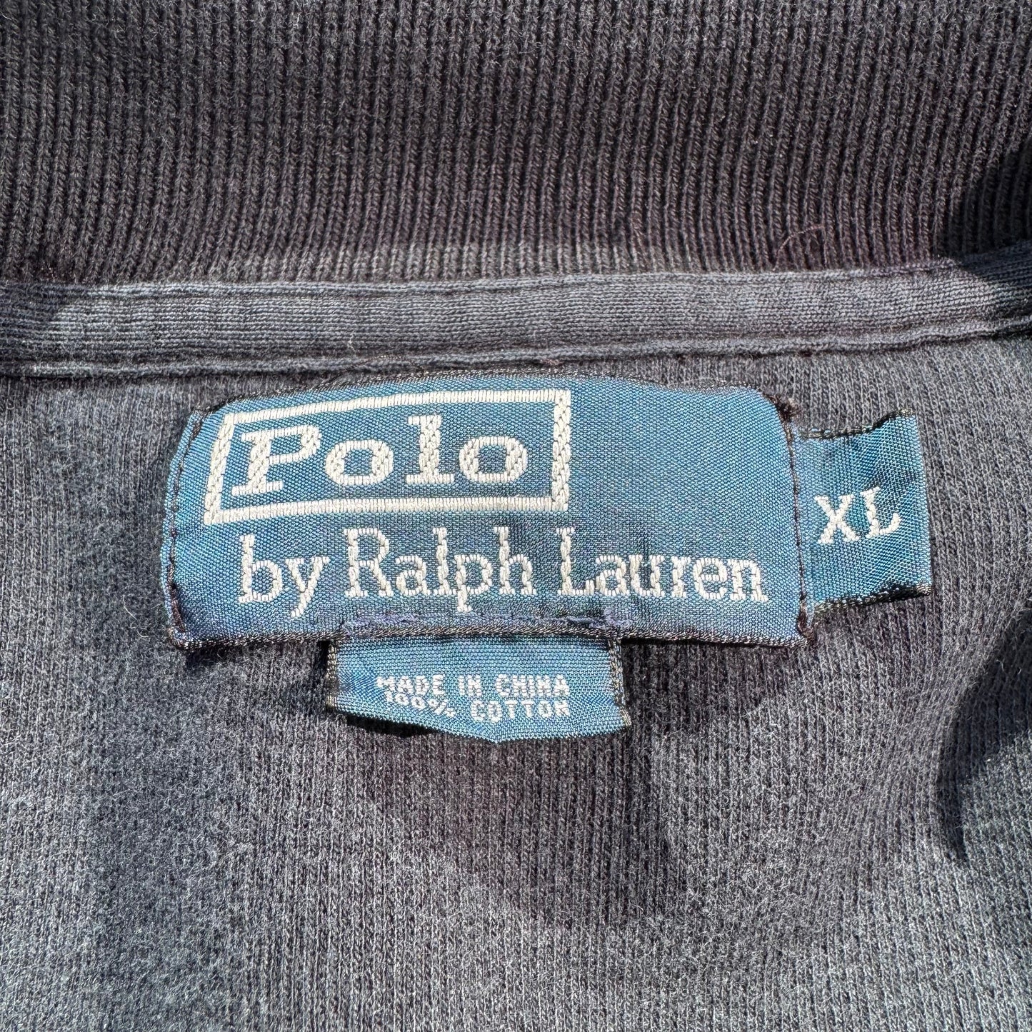 90s-00s Polo by Ralph Lauren Heavyweight Black Double Zip Sweatshirt KiiChain Clothing