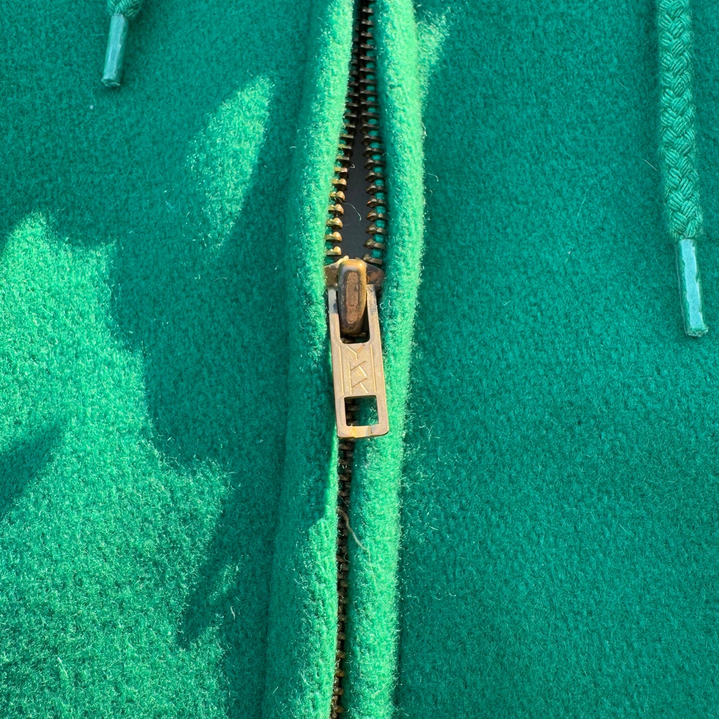 80s Ralph Lauren Made in USA Green Detachable Hoodie Wool Swing Top Jacket KiiChain Clothing