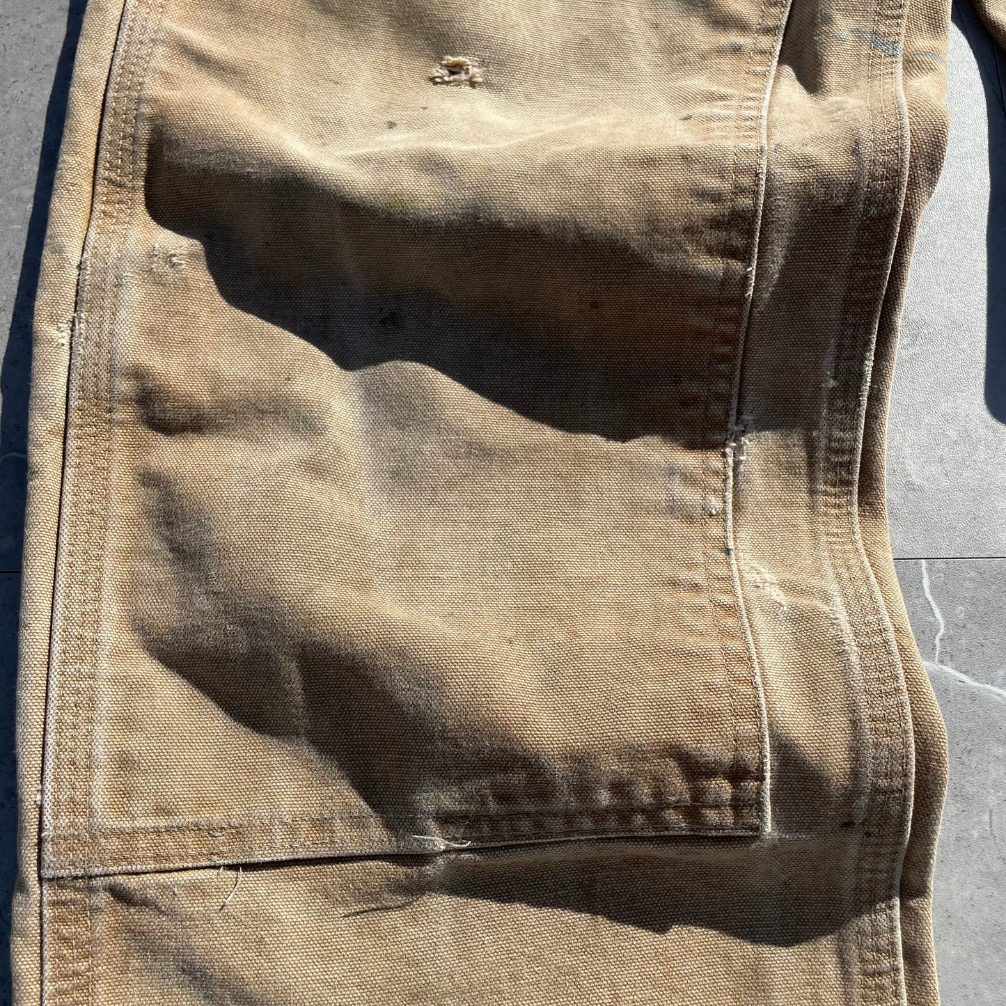 90s Carhartt Made in USA Beige Double Knee Work Pants 34x30 KiiChain Clothing