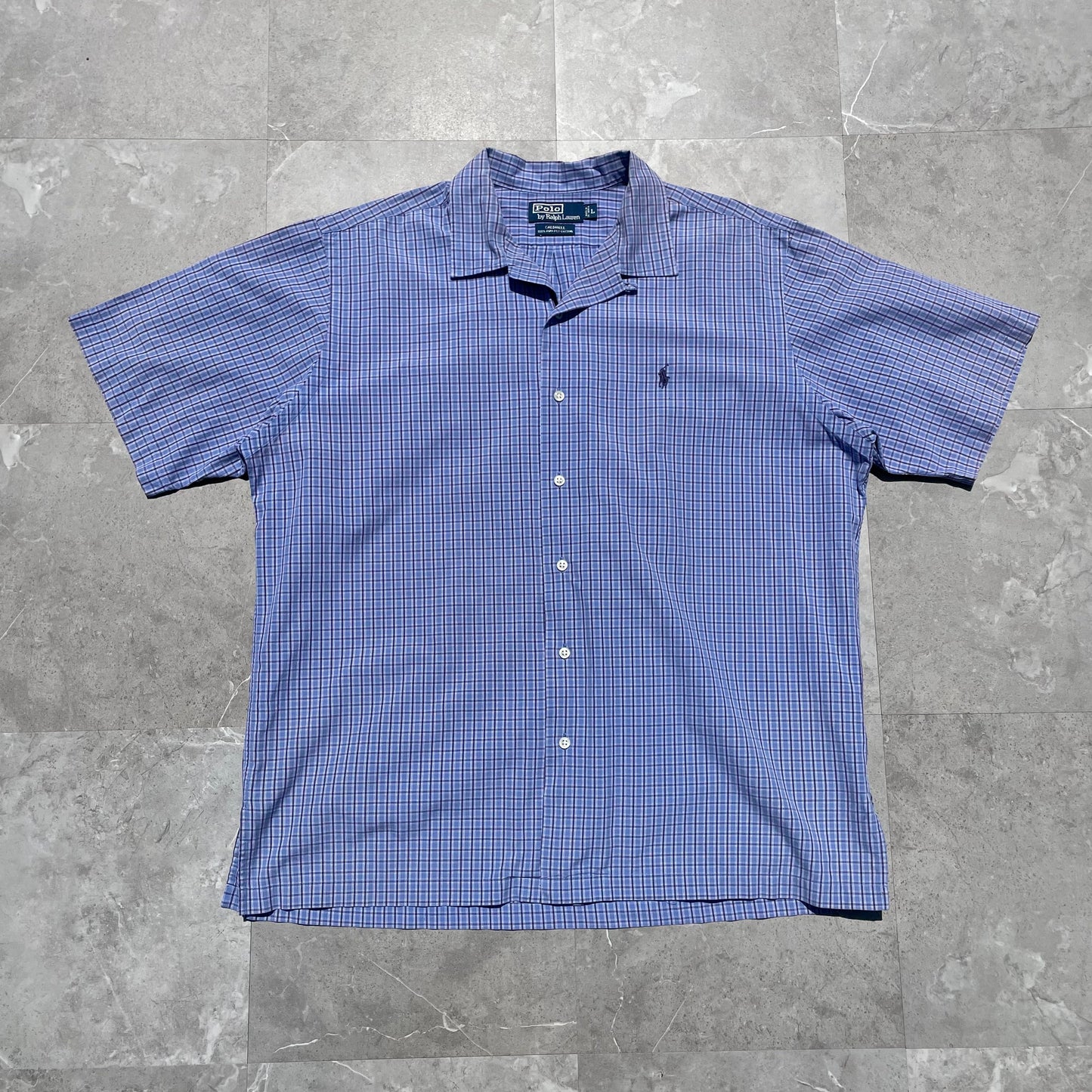 90s Ralph Lauren Caldwell Blue Checkered Shirt KiiChain Clothing