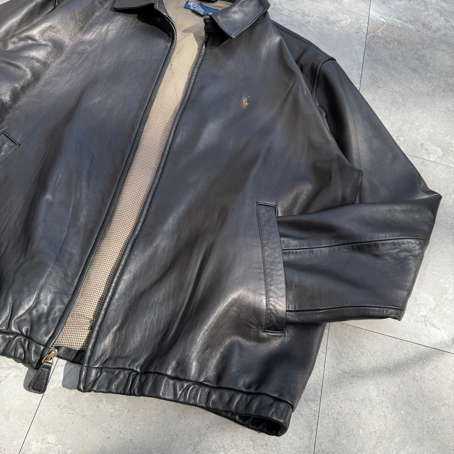 90s Polo by Ralph Lauren Black Leather Jacket