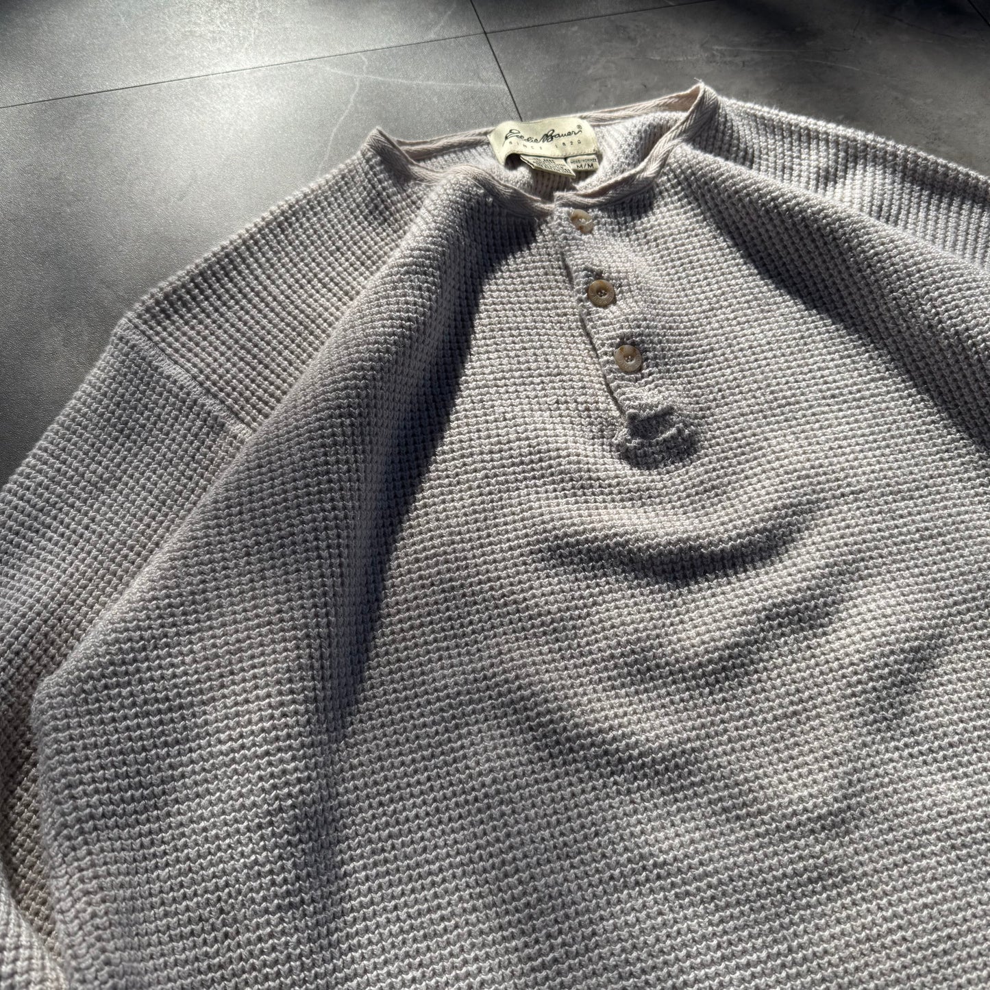 90s-00s Eddie Bauer Waffle Knit Thermal Henley