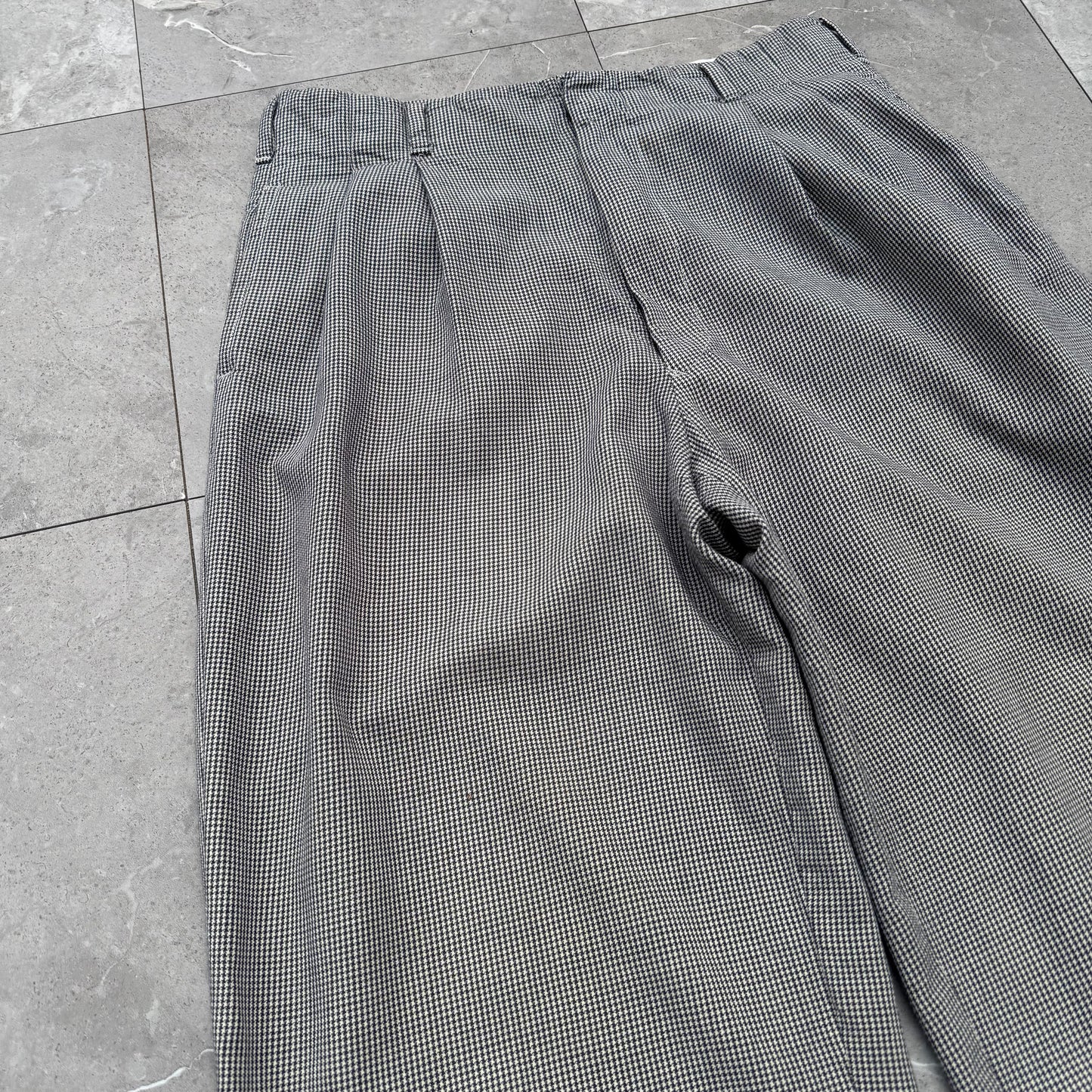80s-90s Polo by Ralph Lauren Made in USA Houndstooth Pleated Slacks