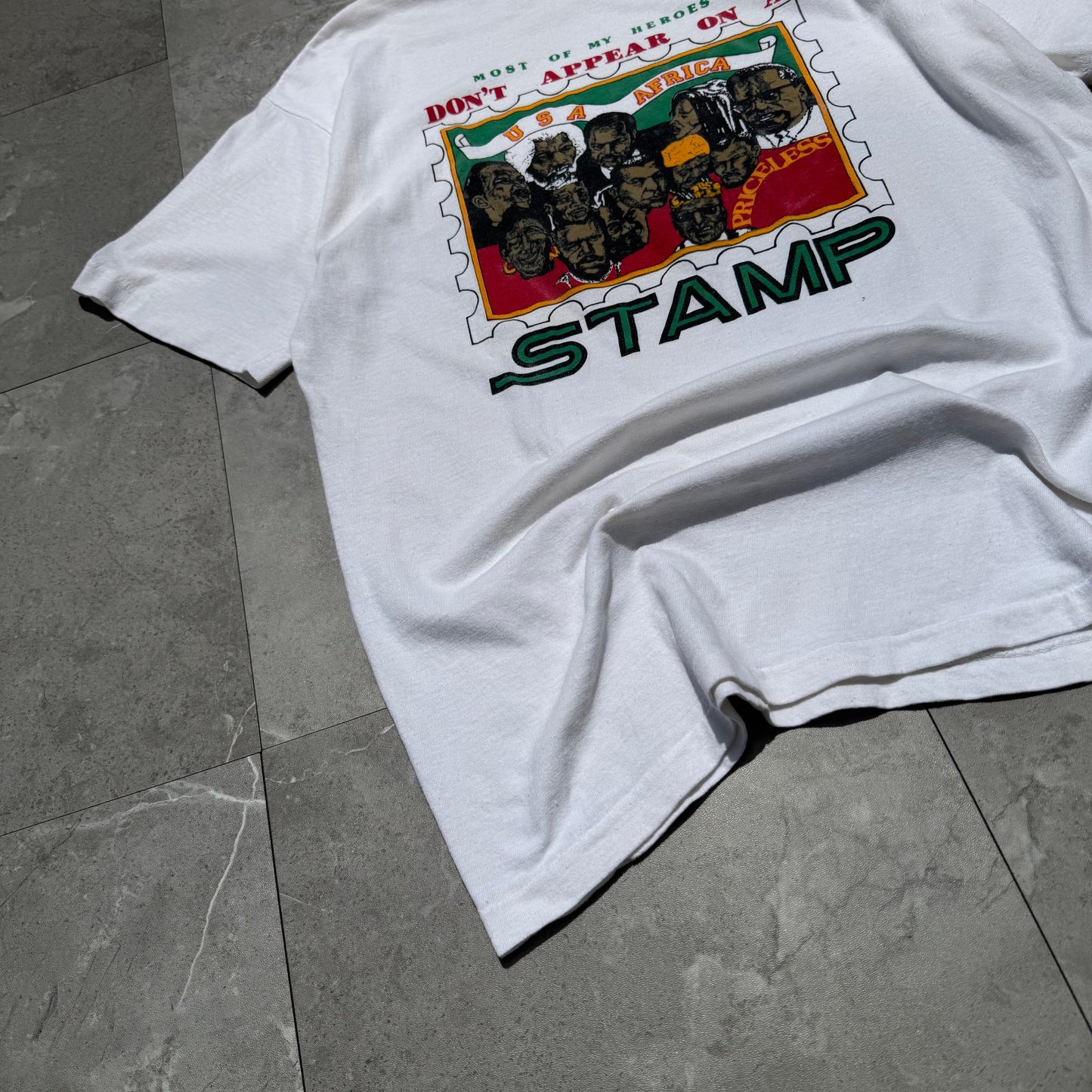80s-90s Unknown USA Africa Stamp Single Stitch Tee KiiChain Clothing