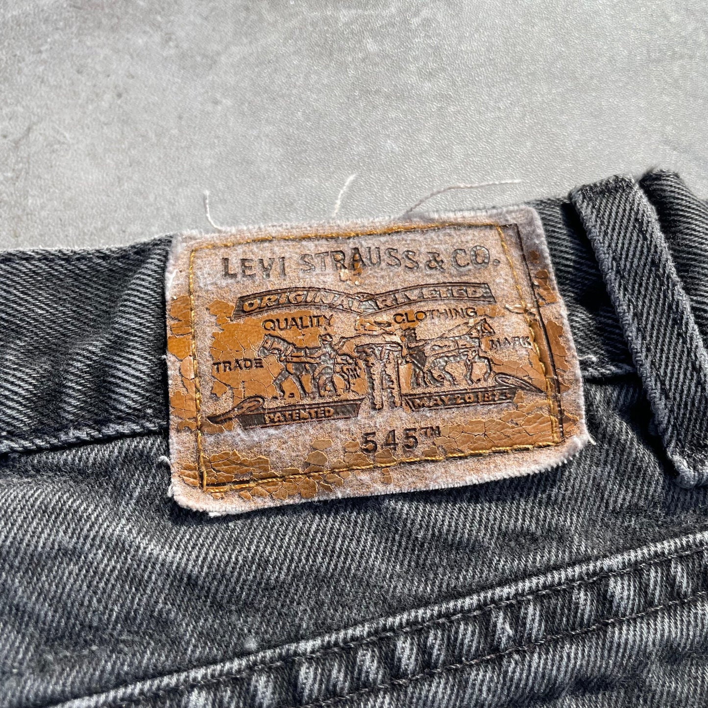 90s Levi's 545 Orange Tab Made in USA Black Denim 36x34 KiiChain Clothing