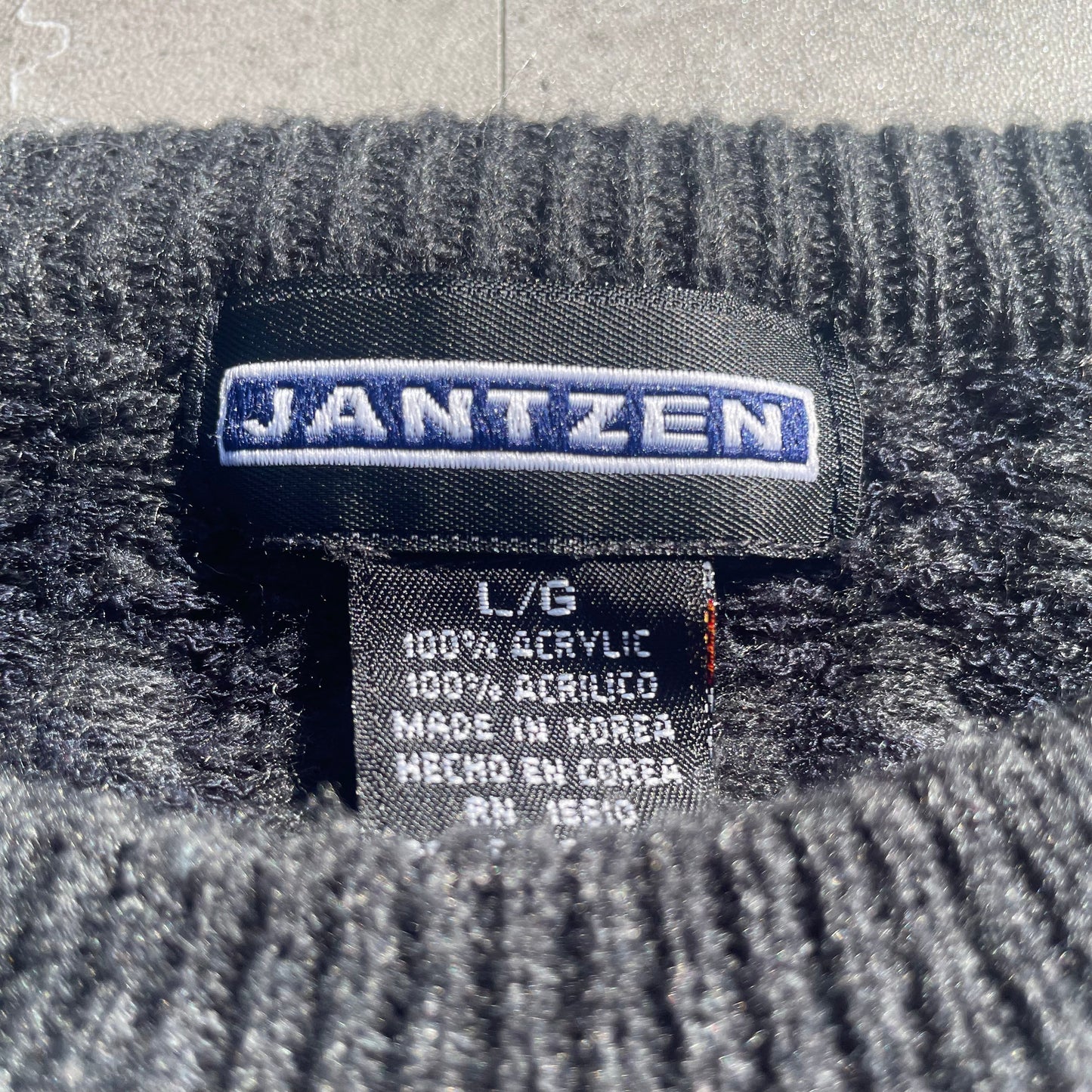 90s Jantzen Gray Acrylic Birds-Eye Style Design Knit KiiChain Clothing