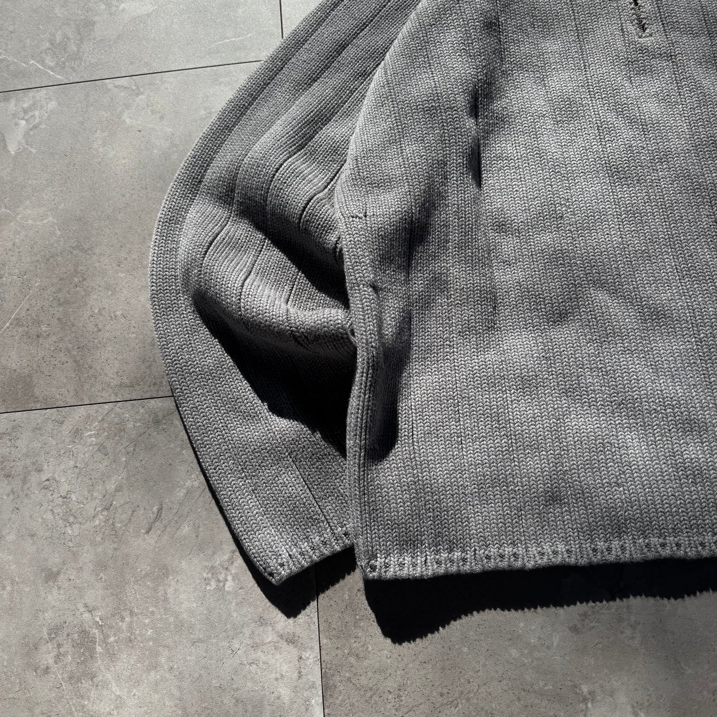 90s Ralph Lauren: Polo Jeans Company Gray Heavyweight Quarter Zip Knit