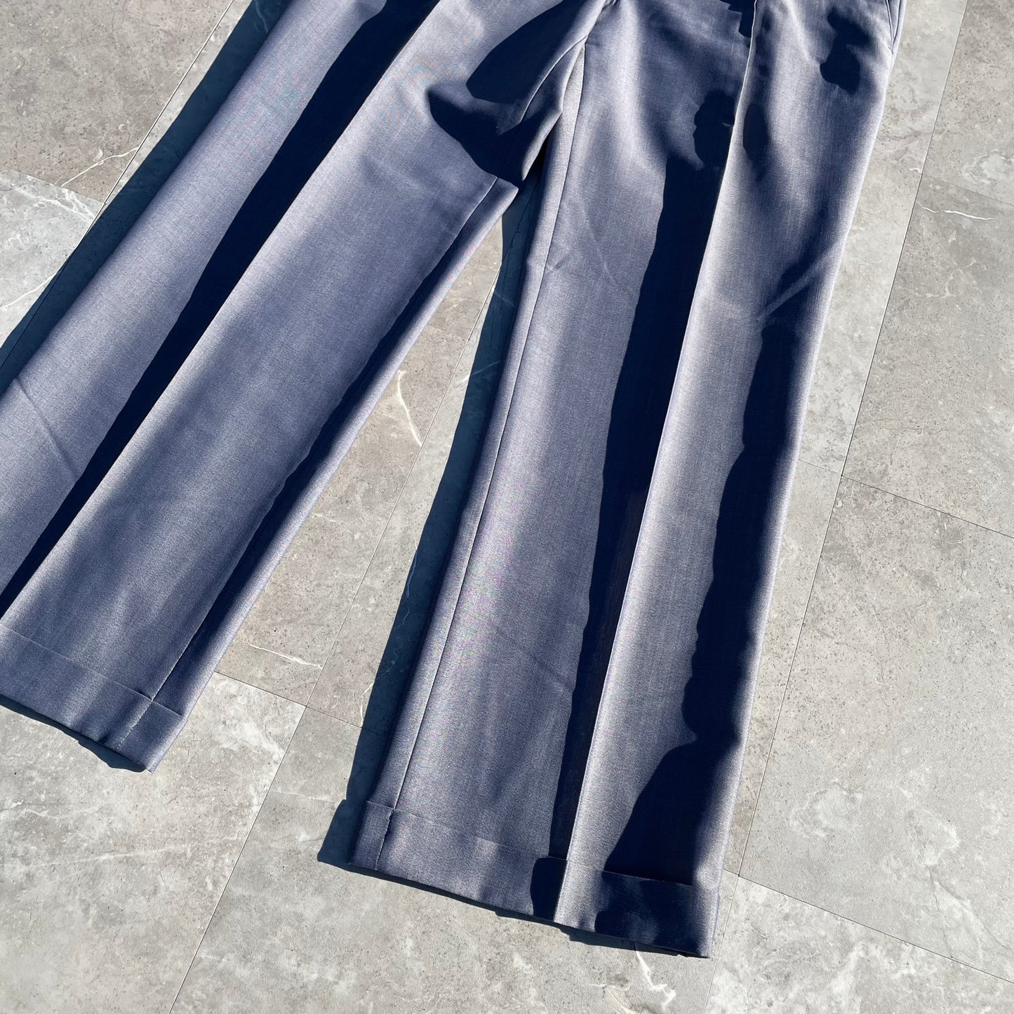 80s Unknown 1988 Custom Tailored Light Blue Made in England Pleated Slacks KiiChain Clothing