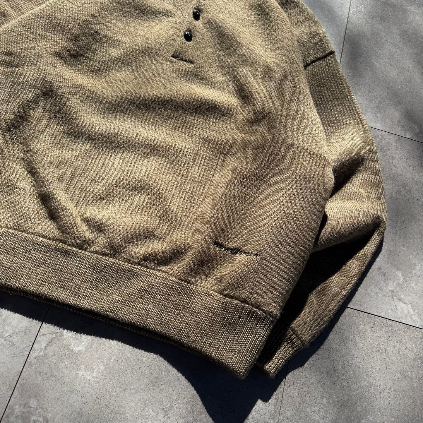 90s Cabela's Wool Henley Neck Elbow Patch Knit KiiChain Clothing