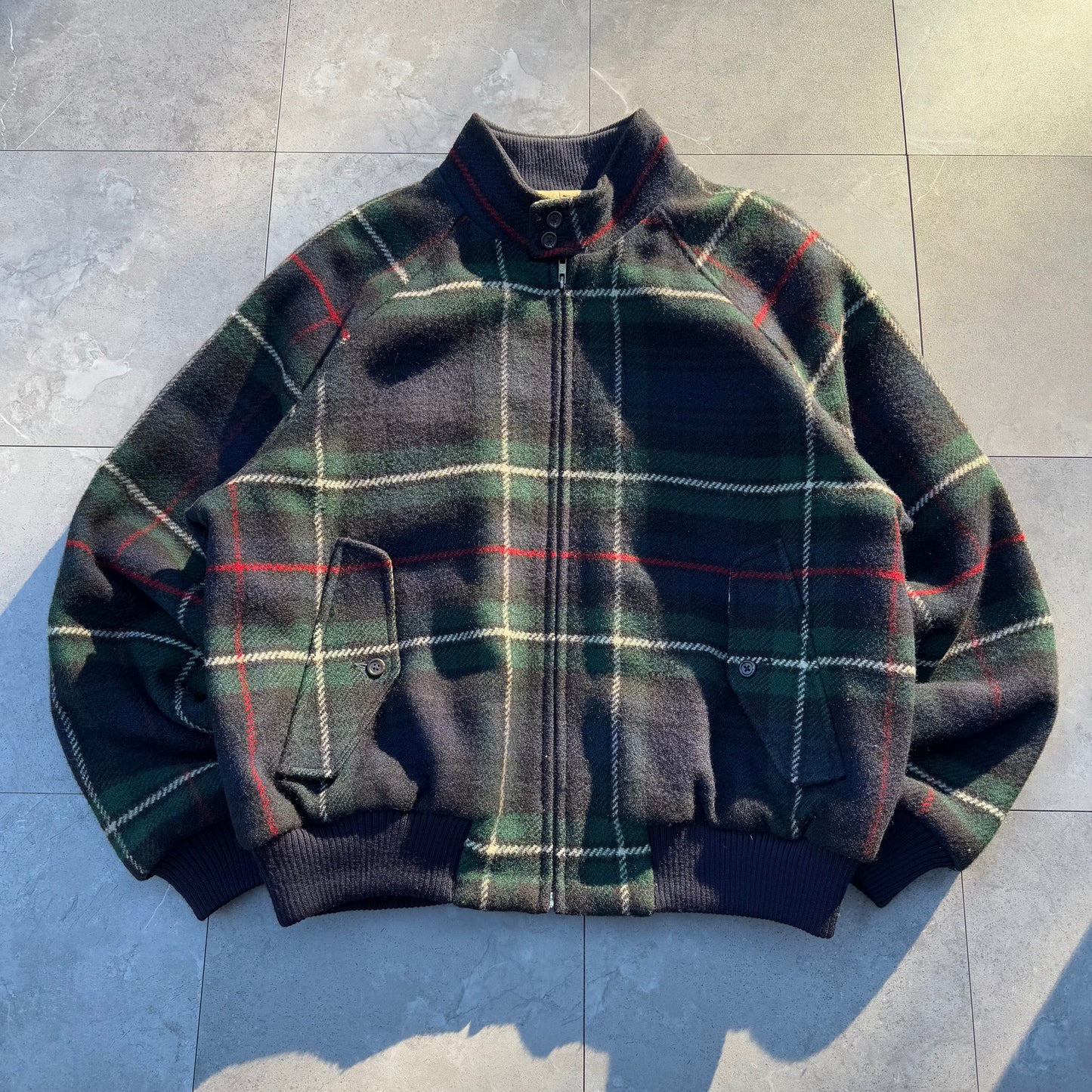 90s Ralph Lauren Checkered Wool Harrington Jacket KiiChain Clothing