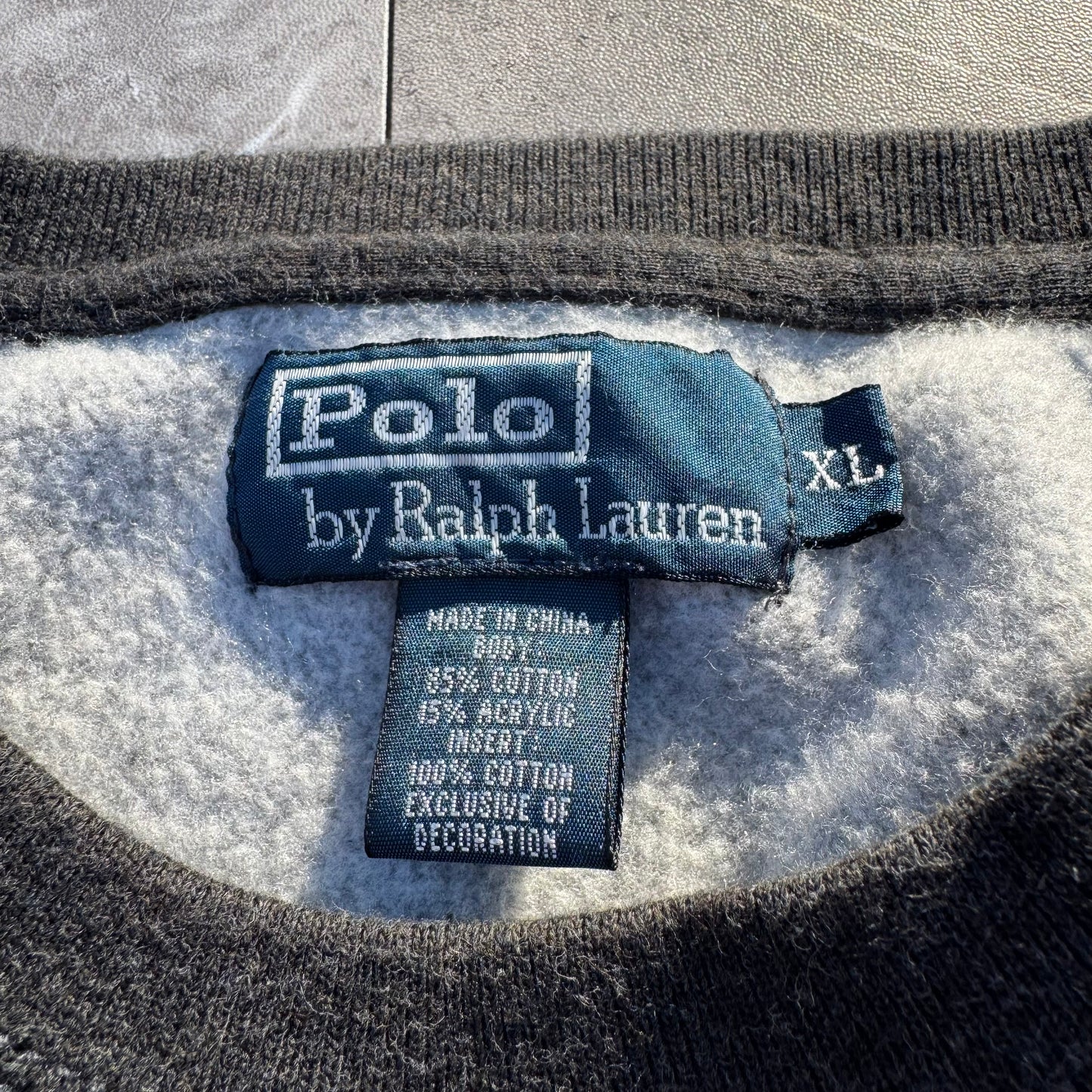 90s Polo by Ralph Lauren Dark Gray Shoulder Zip Sweatshirt