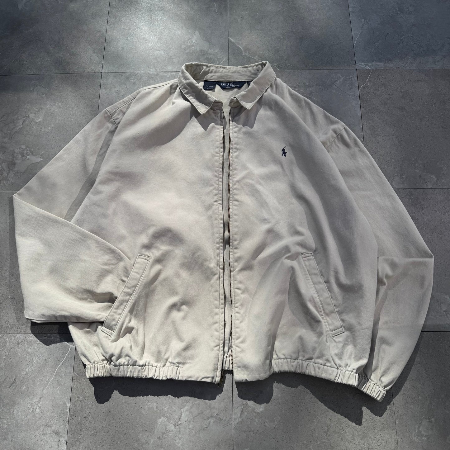 90s Polo by Ralph Lauren Cotton Made in USA Cream Swing Top Jacket KiiChain Clothing
