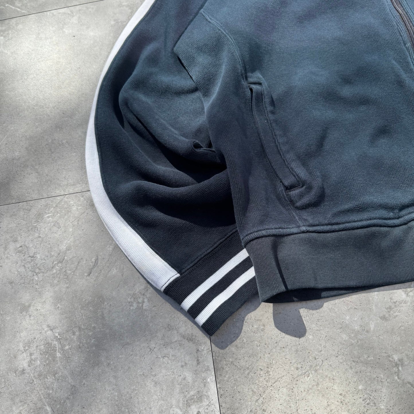 90s-00s Polo by Ralph Lauren Heavyweight Black Double Zip Sweatshirt KiiChain Clothing