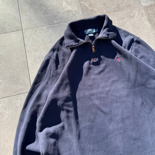 90s Polo by Ralph Lauren Navy Half-Zip Sweater KiiChain Clothing