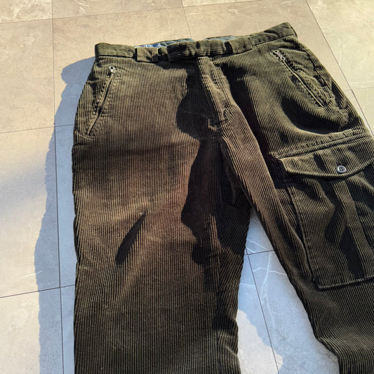 00s Polo by Ralph Lauren Black Corduroy Cargo Pants 33x34 KiiChain Clothing