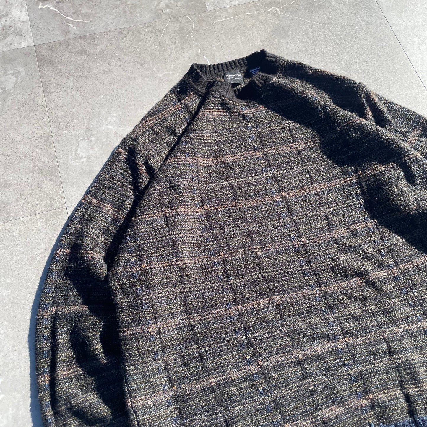 90s-00s Arrow Block Pattern Acrylic Design Knit KiiChain Clothing