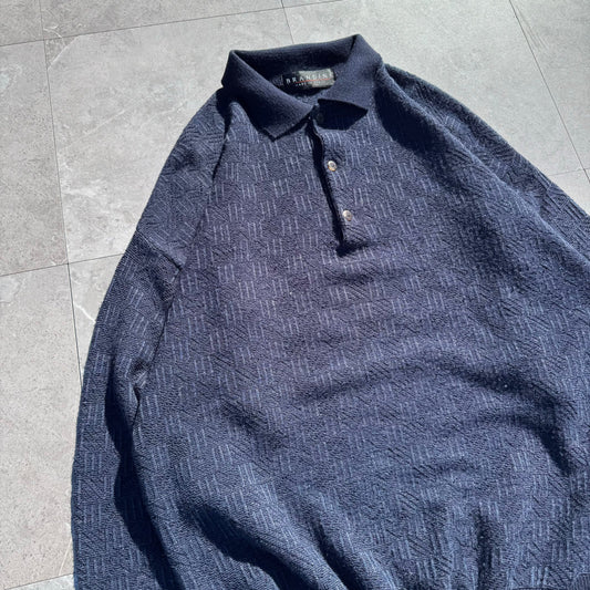 90s Brandini Made in Italy Wool-Blend Knitted Polo Sweater KiiChain Clothing